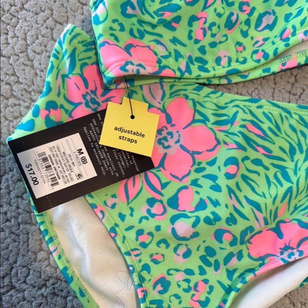 Art Class Green and Pink Bikini Swimwear - Picture 6 of 9